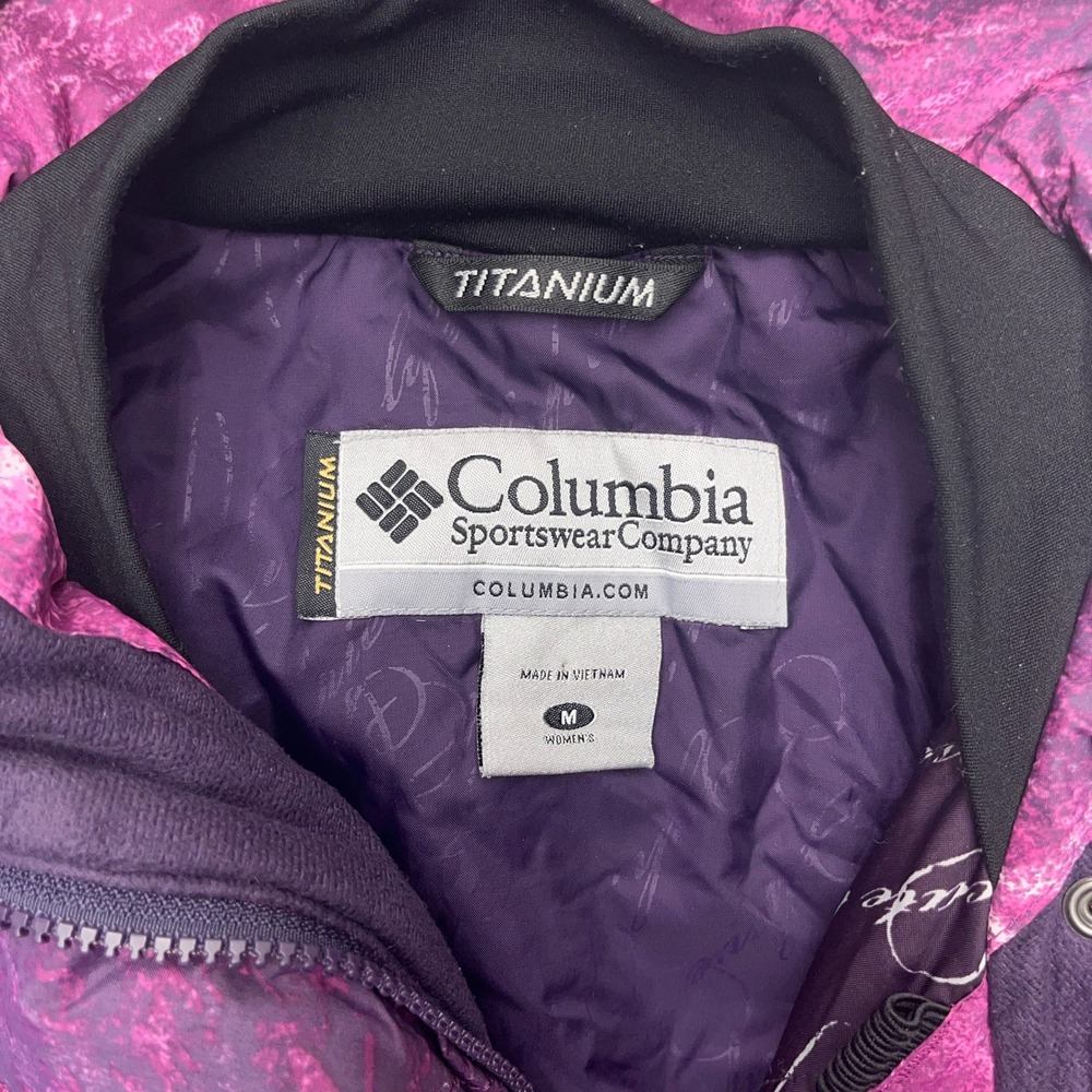 Columbia Titanium Omni-Tech Women's‎ Ski Jacket Purple Print Medium Snowboard - Picture 2 of 12